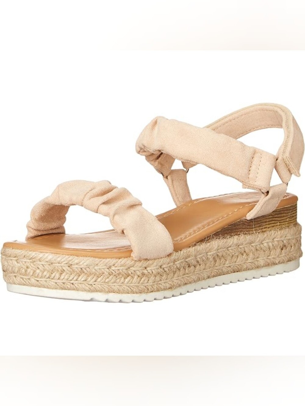 YOKI Womens Espadrille Wedge Sandals Suede Ruffle Platform Size 10